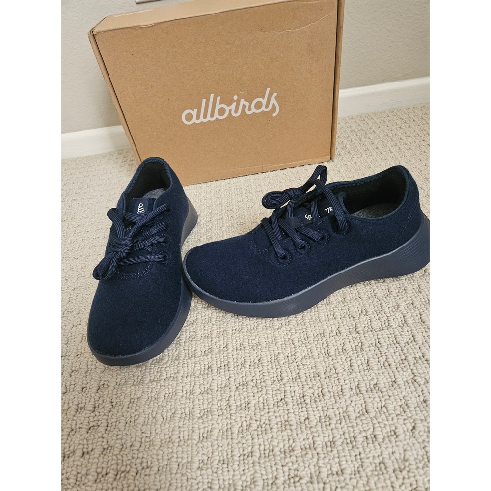 Allbirds Wool Runner Women 7.5 Navy Blue Like New Sustainable Sneakers